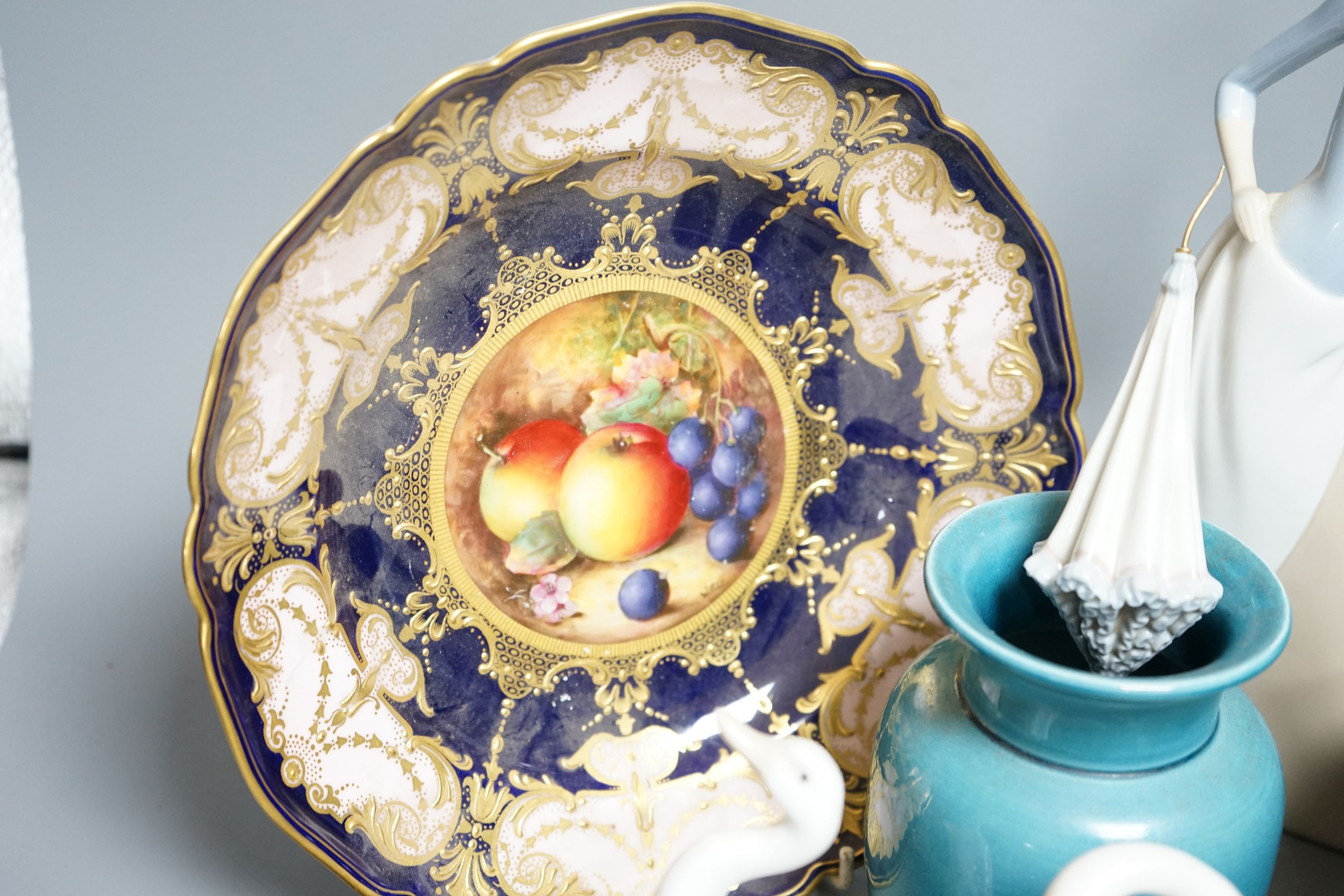 A quantity of mixed ceramics to include Lladro, Royal Worcester, Moorcroft etc.